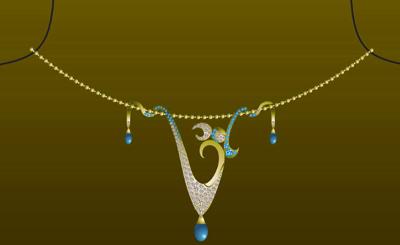 Om Diamond Necklace