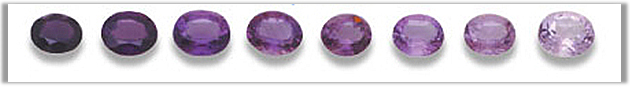 Amethyst color shades