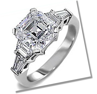 Asscher Diamond 4 prong setting