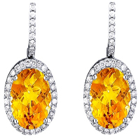 Citrine Diamond Earrings