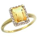 Rectangular Citrine Ring