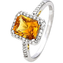 Square Citrine Ring