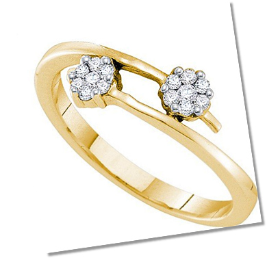 Contemporary Cluster setting engagement ring