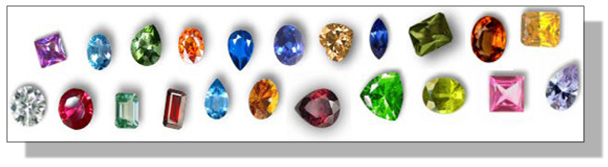 Different colors of Cubic Zirconia