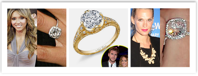 Celebrities sporting Cushion Cut Engagement Ring