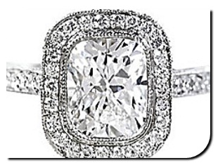 Cushion Diamond Pave Setting