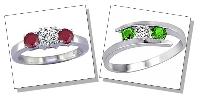 Round Shaped Diamond Gemstone Rings