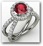Contemporary Ruby Engagement Ring