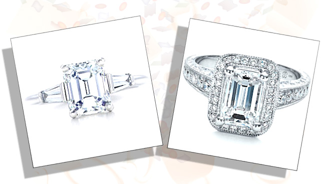 Used emerald cut discount diamond ring