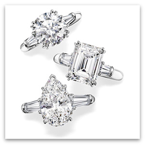 Harry Winston Engagement Rings with side tapered baguetts