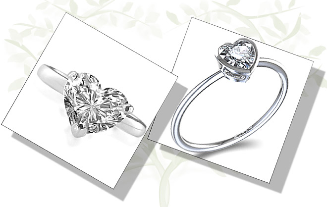 Heart Shaped CZ and Diamond 