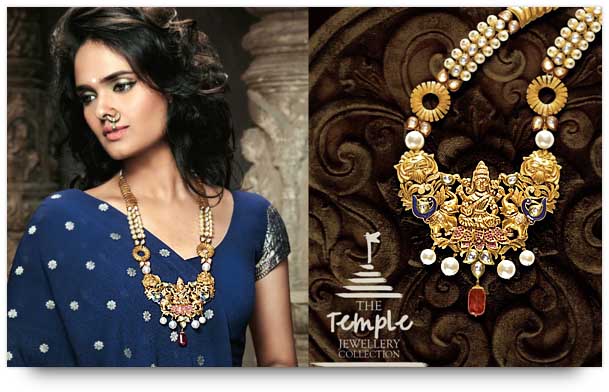 Indian Bridal Jewelry - Necklace from Temple Jewelry collection of TBZ