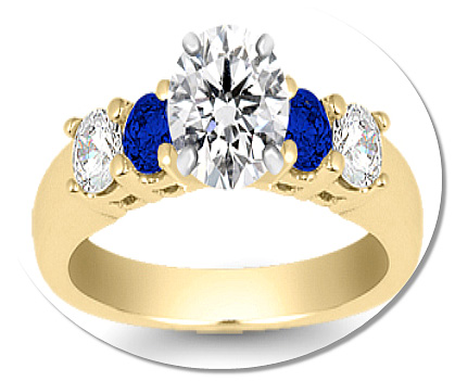 Round Diamond Engagement Ring with birthstone