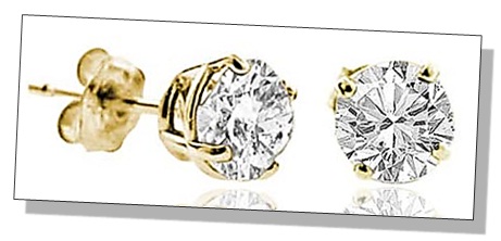 Round Shaped Diamond Stud Earrings