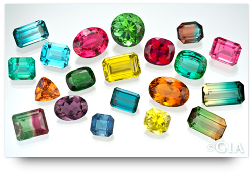 Different Colors of tourmaline