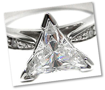 Trilliant Diamond V Prong Setting