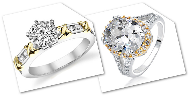 Two Tone Affordable Engagement Rings