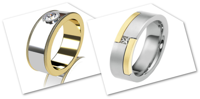 Two Tone Men's Engagement Rings