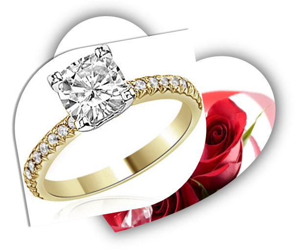 Valentines Day Moissanite Engagement Ring