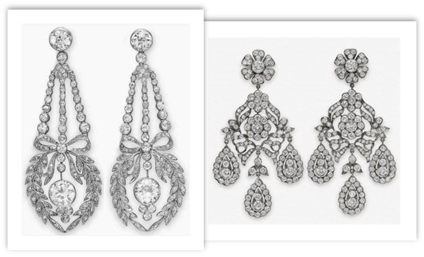 Antique Diamond Chandelier Earrings