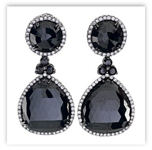 Black Diamond Drop Earrings