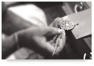 Craftsman making jewelry