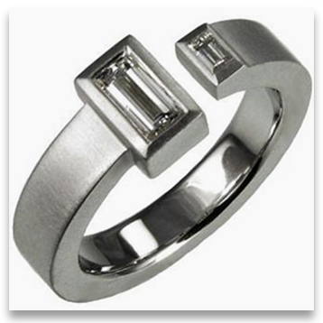 Open Style Designer Platinum Engagement Ring