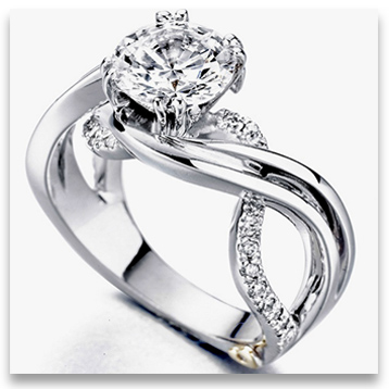 Designer Platinum Engagement Ring from Mark Schneider