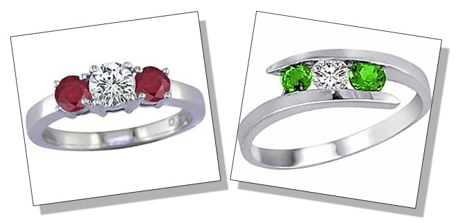 Round Shaped Diamond Gemstone Rings