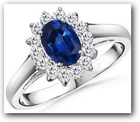 Diamond and Sapphire Engagement Ring