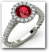 Prong Set Diamond Ruby Engagement Ring