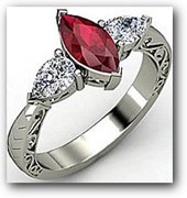 3 Stone Ruby Engagement Ring