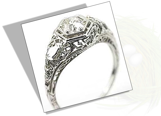 Edwardian Engagement Ring with Bird Motif