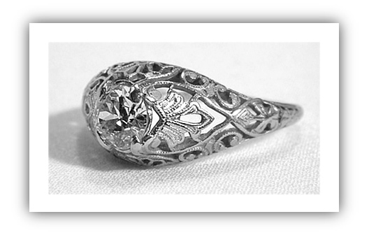 Edwardian Filigree Wedding Ring