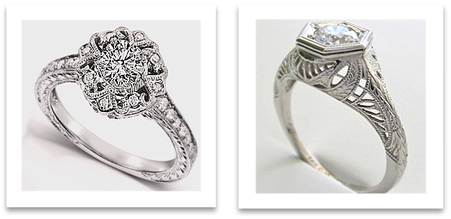 Filigree Antique Engagement Rings