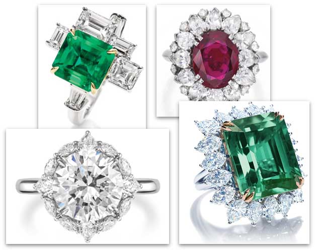 Harry Winston Engagement Rings with different shaped stones