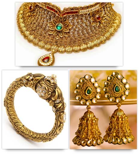 Indian Bridal Jewelry Tips - Dull Finish Gold