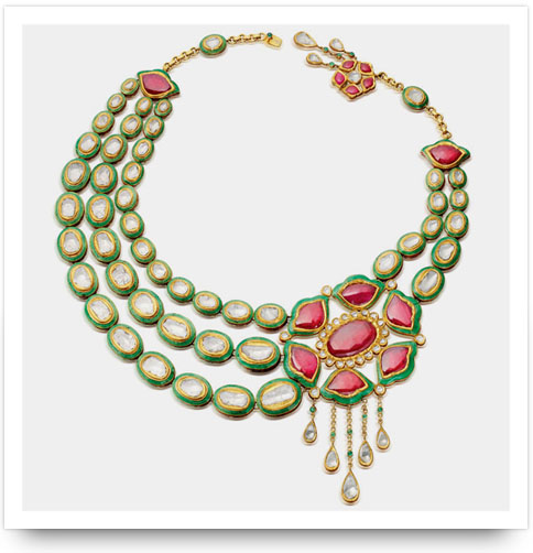 Kundan Ruby Necklace Amrapali Jewelers