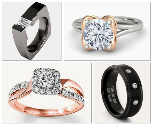 Metals used in modern engagement rings