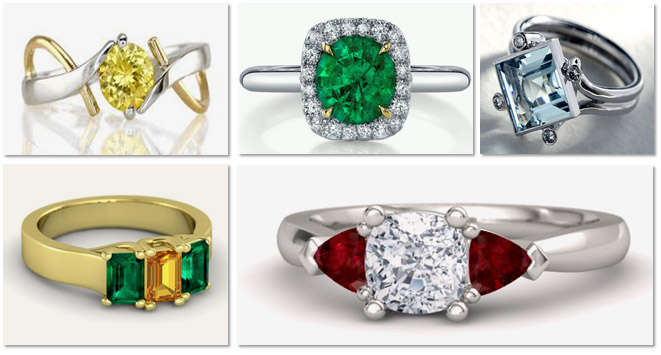 Modern Gemstone Engagement Rings