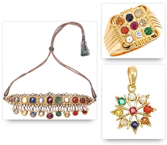 Navaratna Necklace, Ring and Pendant