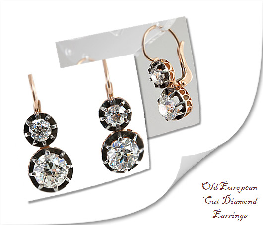 Old European Cut Diamond Earrings