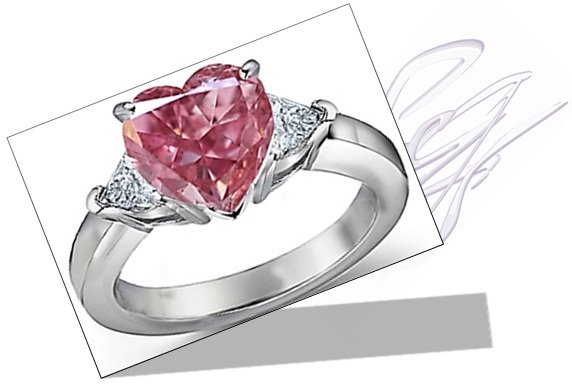 Heart shaped Pink Diamond Engagement Ring