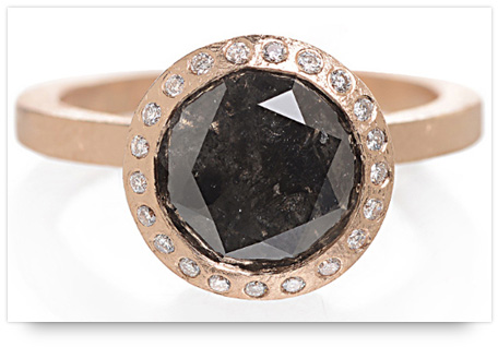 Todd Reed's Rose Gold Black Diamond Engagement Ring