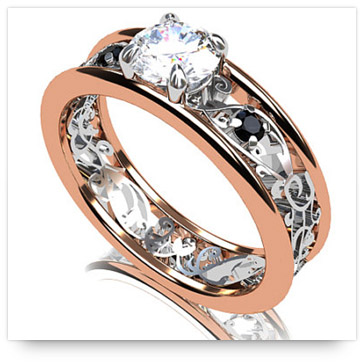 Rose Gold Engagement Ring with two-tone effect