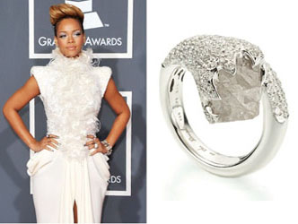 Rough Diamond Engagement Ring of Rihanna