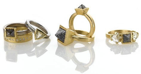 Todd Reed's designs of rough diamond engagement rings