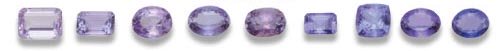 Different Colored Tanzanites