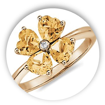 Unique Citrine Diamond Engagement Ring