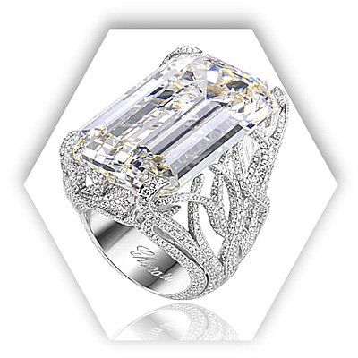 Unique Snake Shank Diamond Engagement Ring
